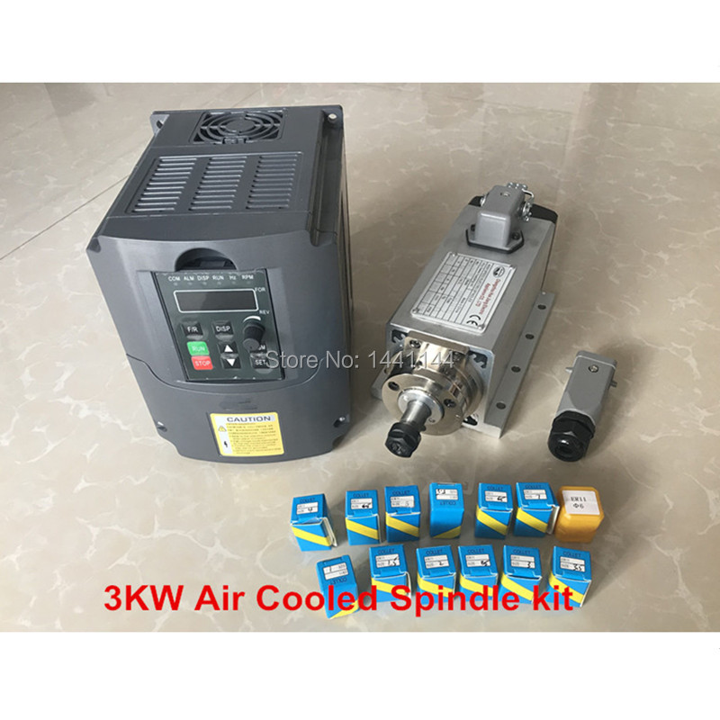 Er20 Collet Chuck Spindle Motor 220V - Luftgekühlte Spindel 3KW 220V/380V Motor CNC
