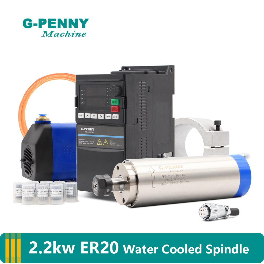 2.2Kw Water Cooled Spindle Kit Vfd - G-PENNY 2,2kW ER20 Wassergekühlter Spindelsatz mit