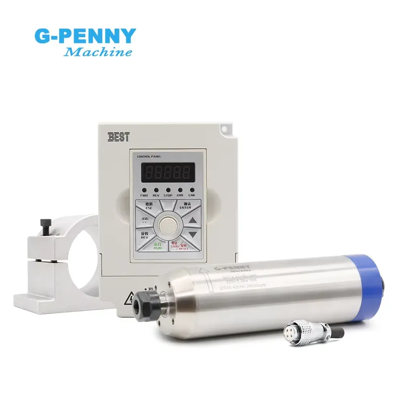 2.2Kw Water Cooled Spindle Kit Vfd - G-penny 2,2KW ER20 D80 Holzbearbeitungs-Spindelmotor-Kit, 220V/380V