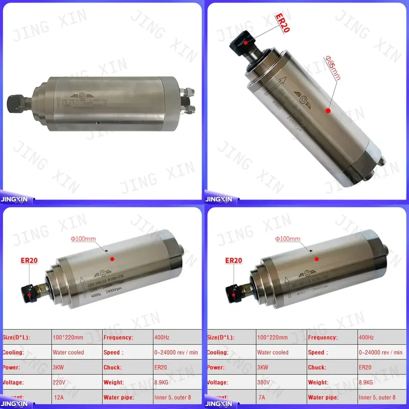 Er20 Collet Chuck Spindle Motor 220V - Maßanfertigung für CNC-Spindelmotor 2,2KW 3,0KW 4,5KW