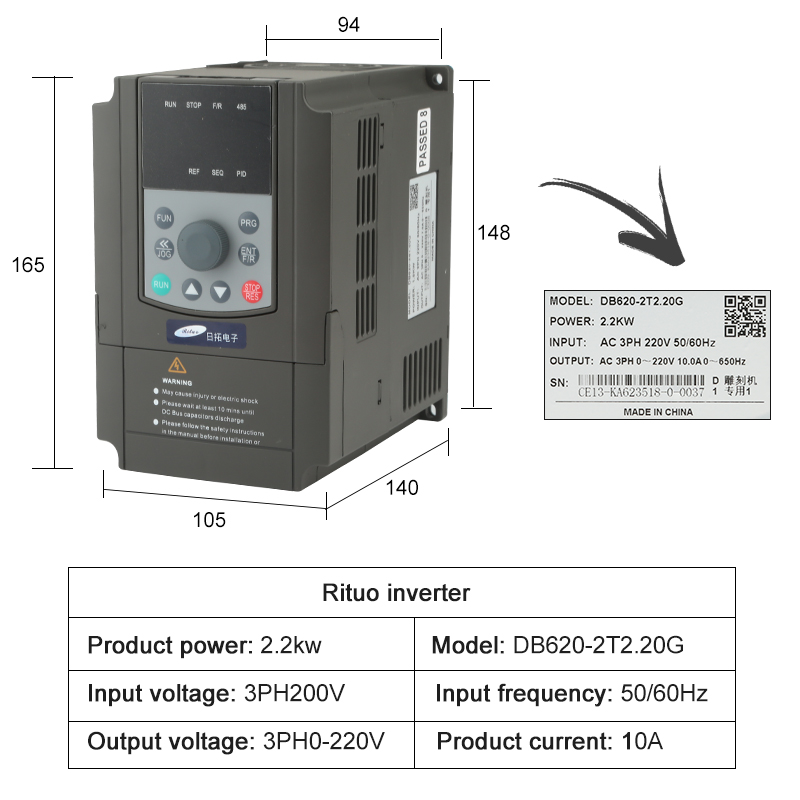 2,2 kW wassergekühlter Spindel – 2.2Kw Water Cooled Spindle Kit Vfd Bewertung und Preis