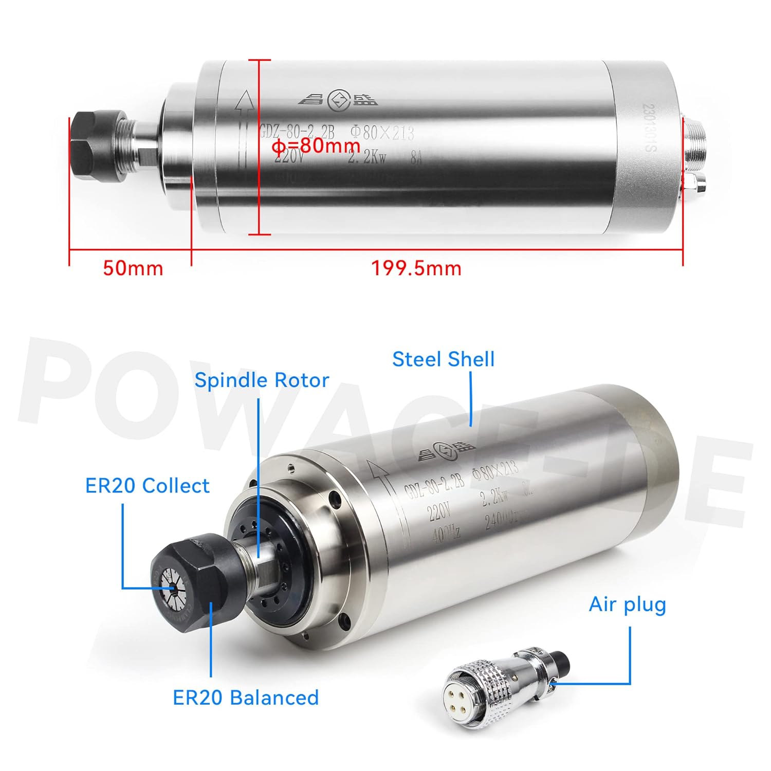 2,2 kW 110 V oder 220 V 8 A GD – 2.2Kw Water Cooled Spindle Kit Vfd Bewertung und Preis