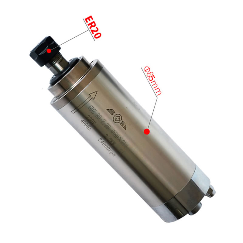 Wassergekühlter CNC-Spindelmot – Er20 Collet Chuck Spindle Motor 220V Bewertung und Preis